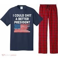 I Could Shit A Better President Distressed USA American Flag Pajama Set thumb 0