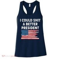 I Could Shit A Better President Distressed USA American Flag Women's Tank Top thumb 0
