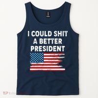I Could Shit A Better President Distressed USA American Flag Tank Top thumb 2