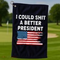 I Could Shit A Better President Distressed USA American Flag Golf Towel thumb 1