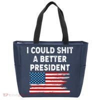 I Could Shit A Better President Distressed USA American Flag Tote Bag thumb 0