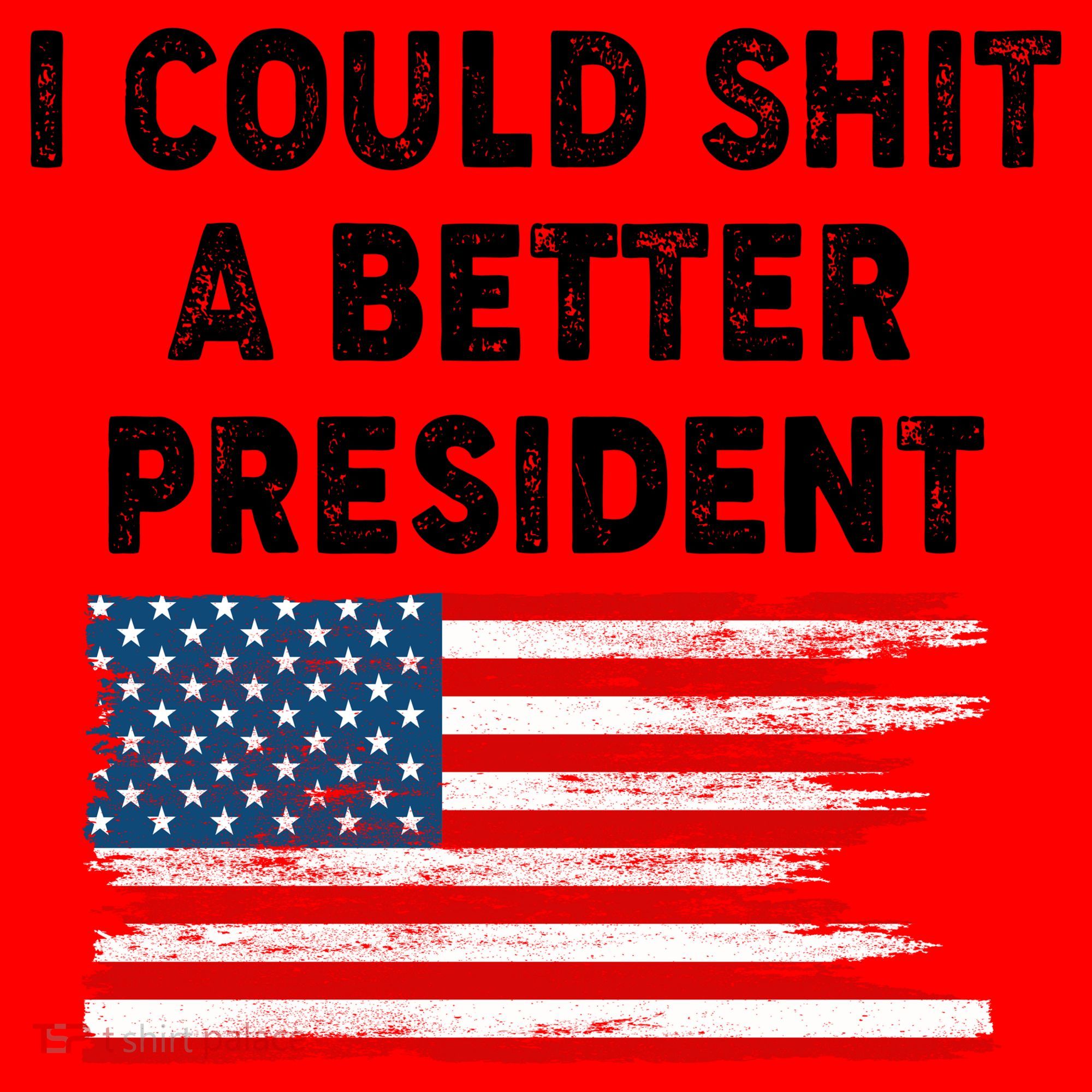 I Could Shit A Better President Distressed USA American Flag Santa Hat
