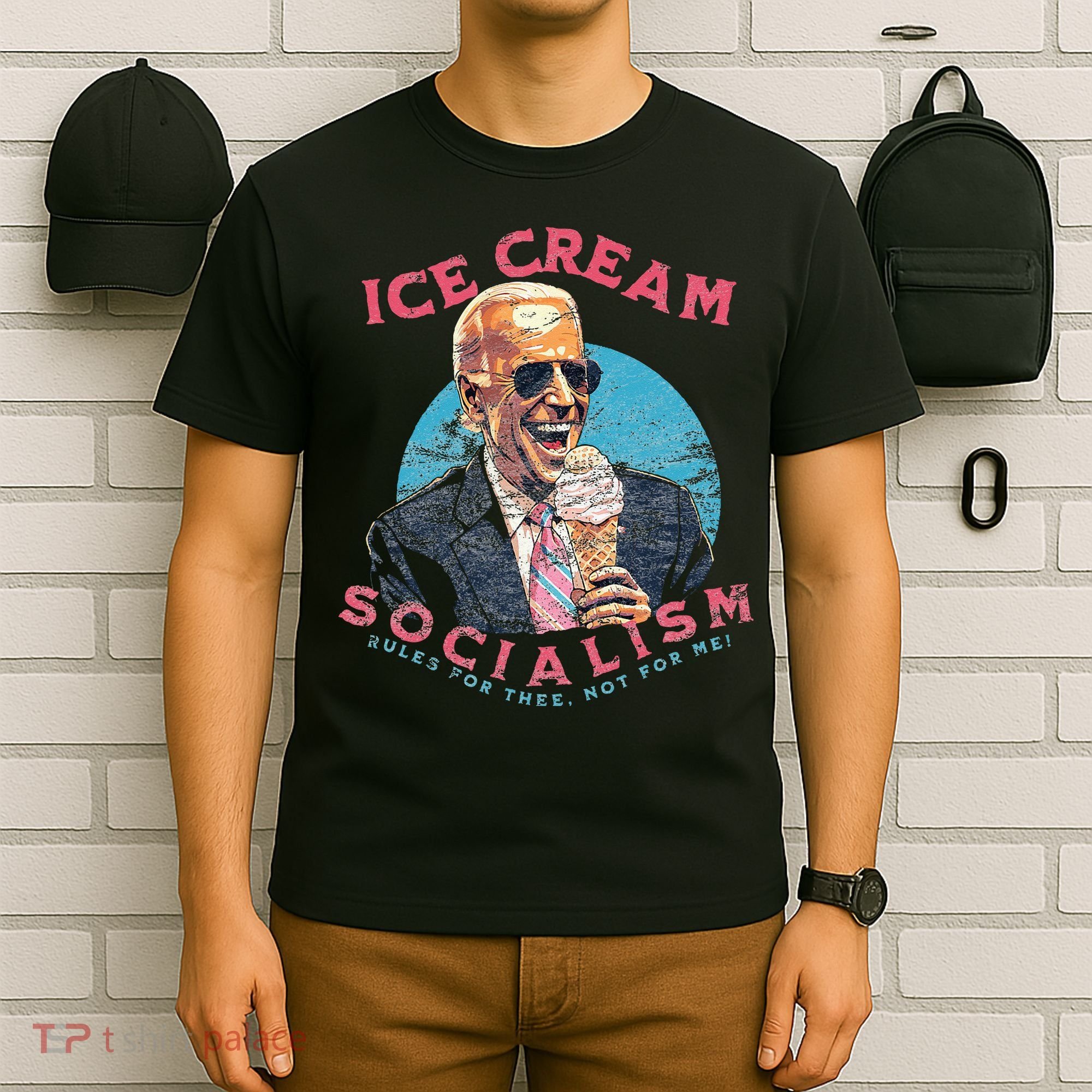 Ice Cream Socialism Rules for Thee Not for Me Joe Biden T-Shirt