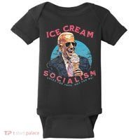Ice Cream Socialism Rules for Thee Not for Me Joe Biden Baby Bodysuit thumb 0