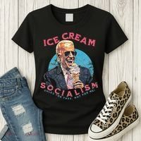 Ice Cream Socialism Rules for Thee Not for Me Joe Biden Women's T-Shirt thumb 3
