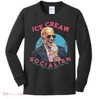 Ice Cream Socialism Rules for Thee Not for Me Joe Biden Kids Long Sleeve Shirt thumb 0