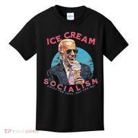 Ice Cream Socialism Rules for Thee Not for Me Joe Biden Kids T-Shirt thumb 0