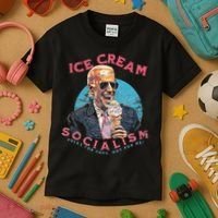 Ice Cream Socialism Rules for Thee Not for Me Joe Biden Kids T-Shirt thumb 3