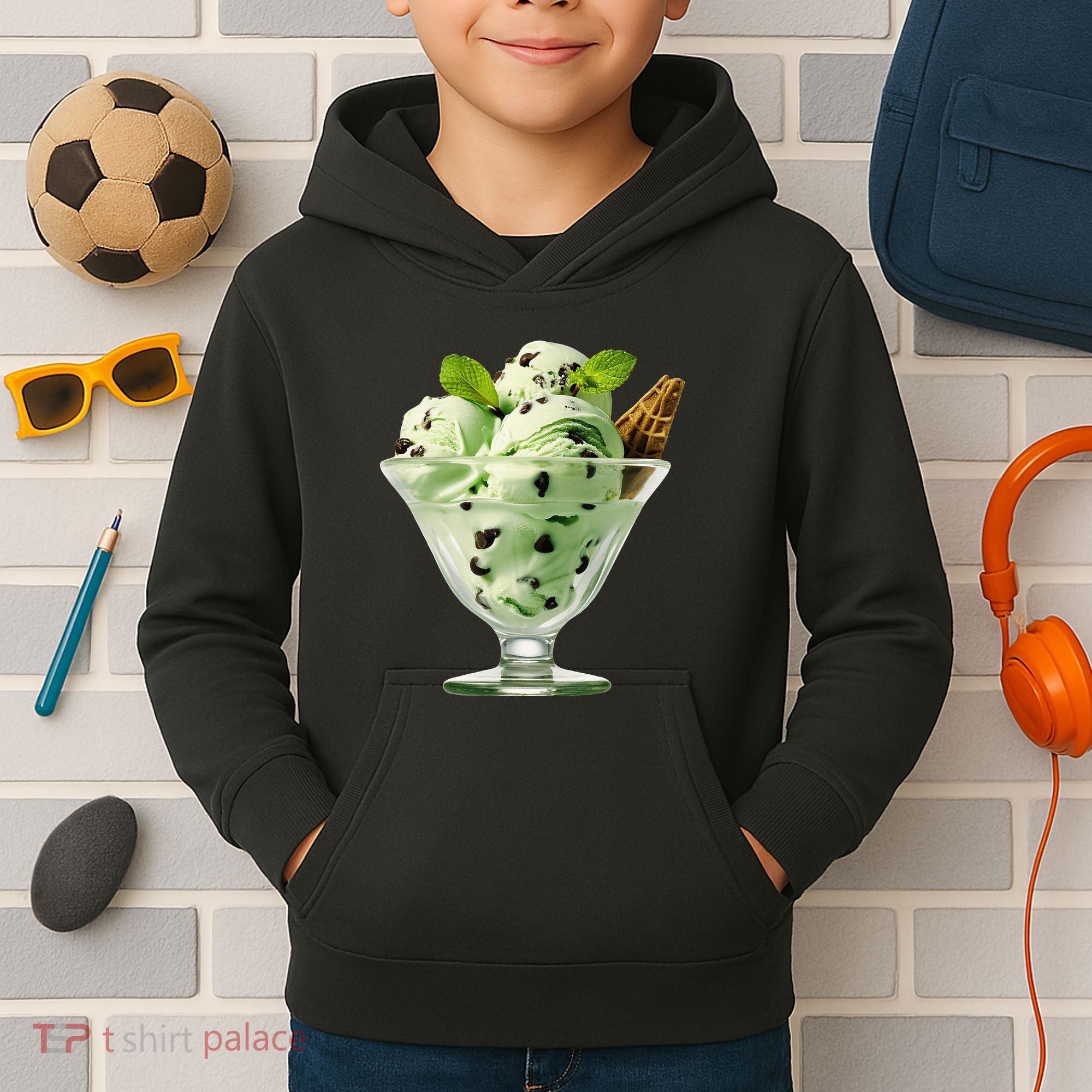 Ice Cream Softball & Baseball Kids Hoodie