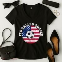 it's called soccer Women's V-Neck T-Shirt thumb 2