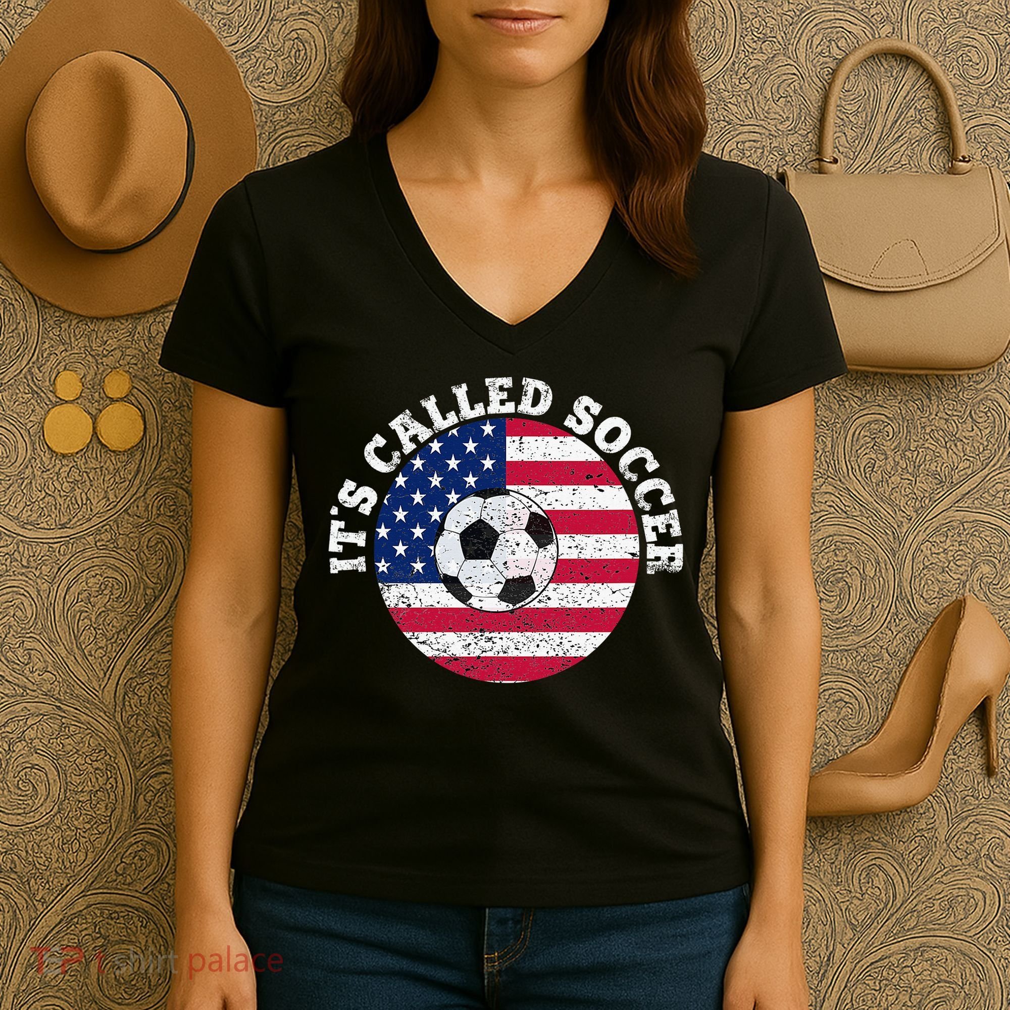 it's called soccer Women's V-Neck T-Shirt