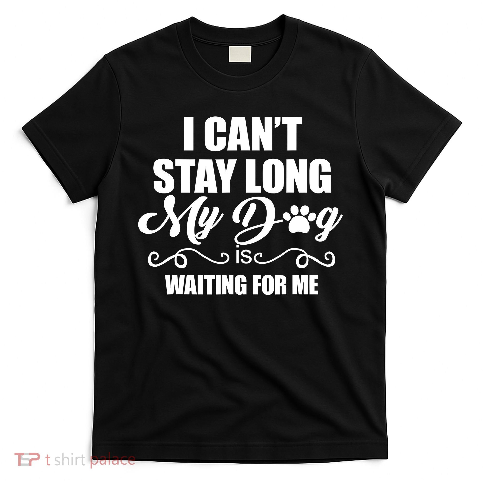 I CanT Stay Long My Dog Is Waiting For Me Funny Dog Lover T-Shirt