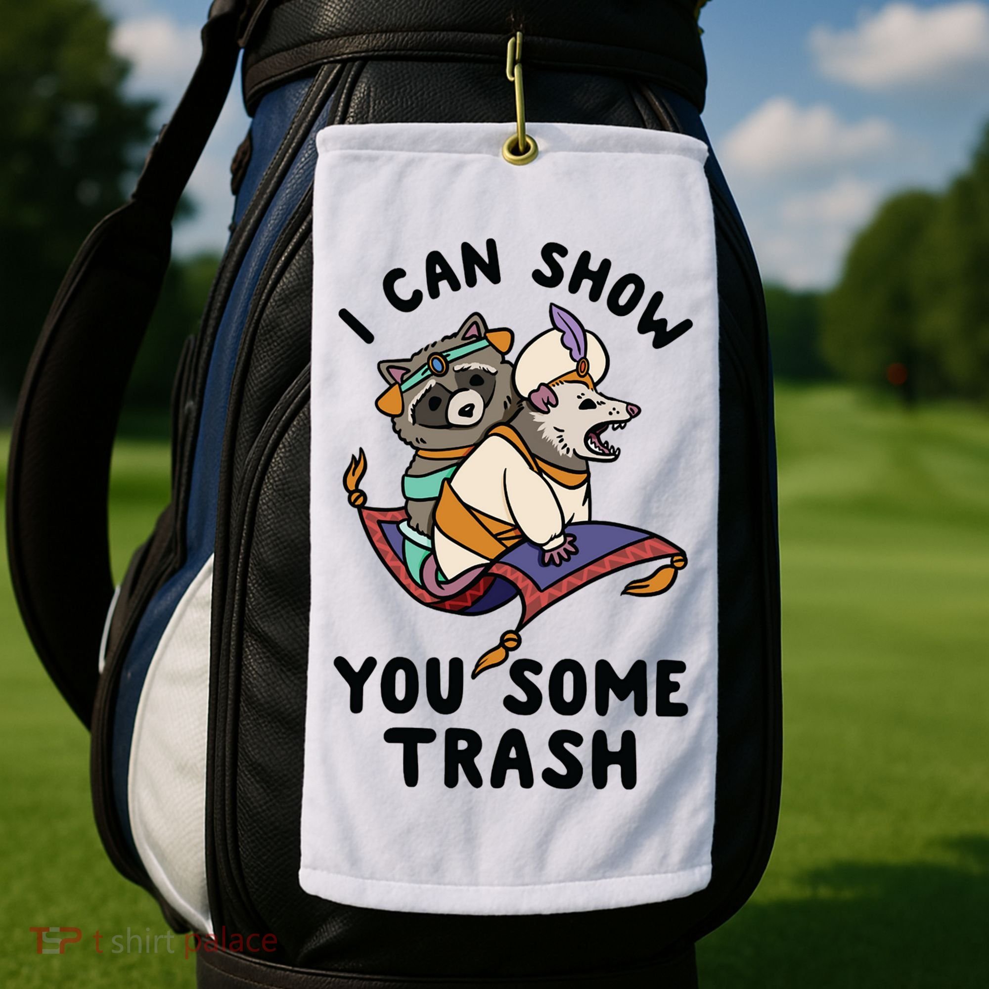 I Can Show You Some Trash, Funny Raccoon And Possum Golf Towel