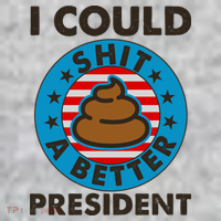 I Could Shit A Better President Poop Emblem V-Neck T-Shirt thumb 2
