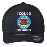 I Could Shit A Better President Poop Emblem Flexfit Unipanel Trucker Cap thumb 0