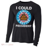 I Could Shit A Better President Poop Emblem Cooling Performance Long Sleeve Crew thumb 0