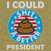 I Could Shit A Better President Poop Emblem Garment-Dyed Women's Muscle Tee thumb 6
