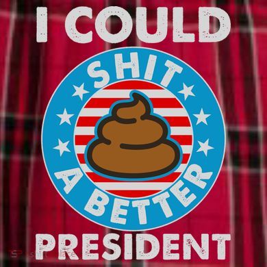 I Could Shit A Better President Poop Emblem Men's Flannel Plaid Pajama Pants