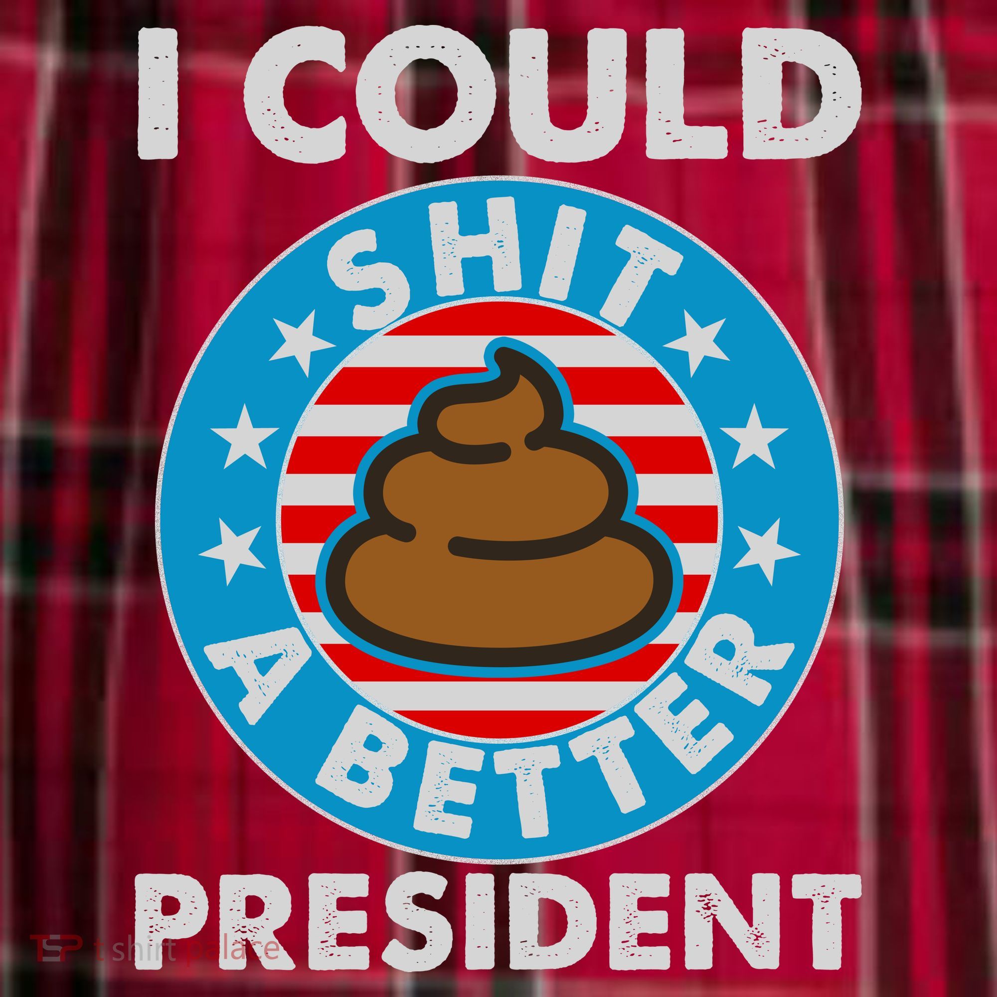 I Could Shit A Better President Poop Emblem Men's Flannel Plaid Pajama Pants
