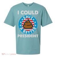 I Could Shit A Better President Poop Emblem Sueded Cloud Jersey T-Shirt thumb 0