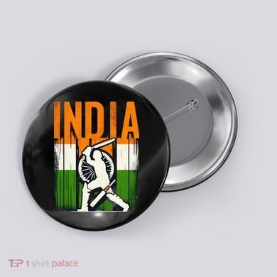 India Cricket Supporters Jersey Indian Cricket Fans Button