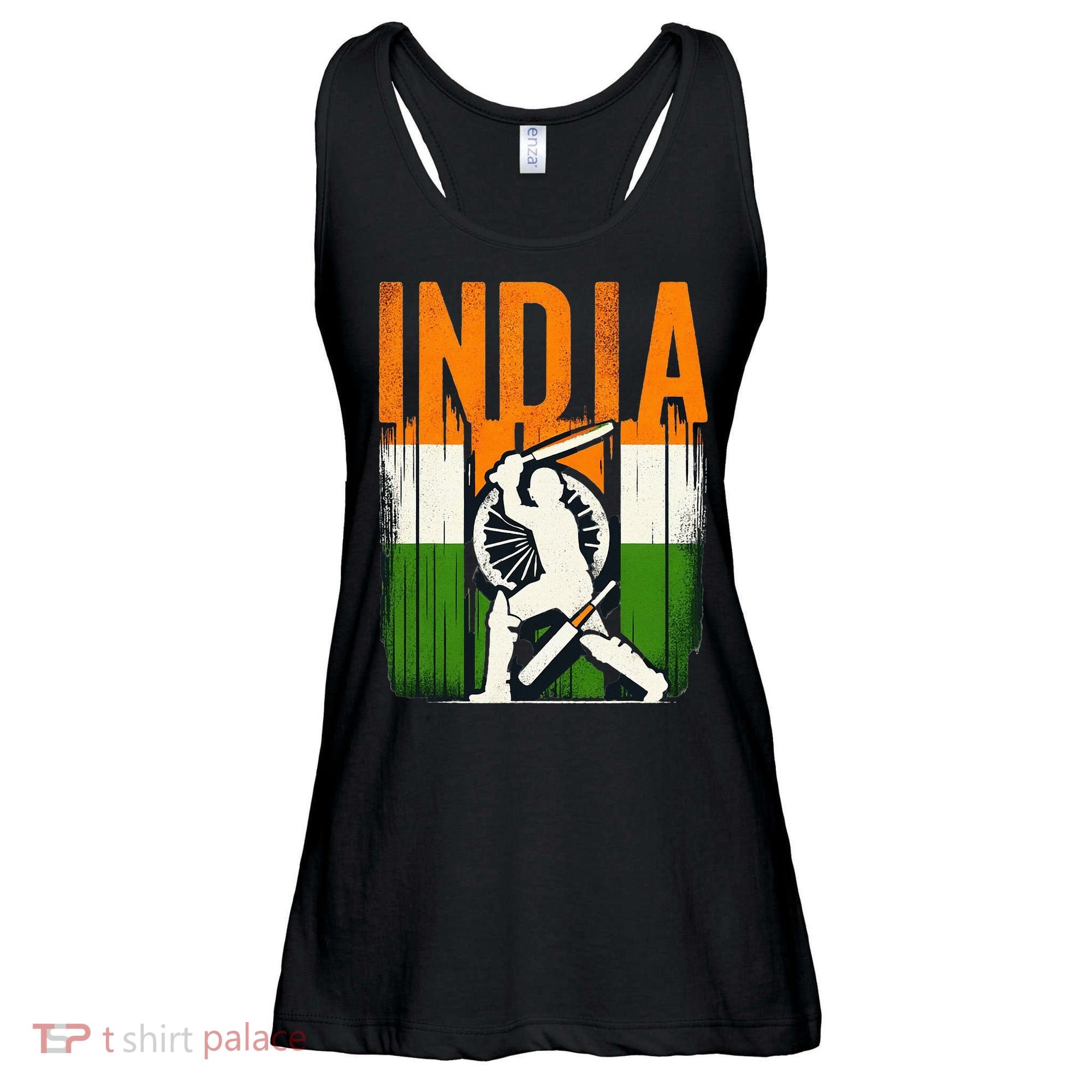 India Cricket Supporters Jersey Indian Cricket Fans Ladies Essential Flowy Tank