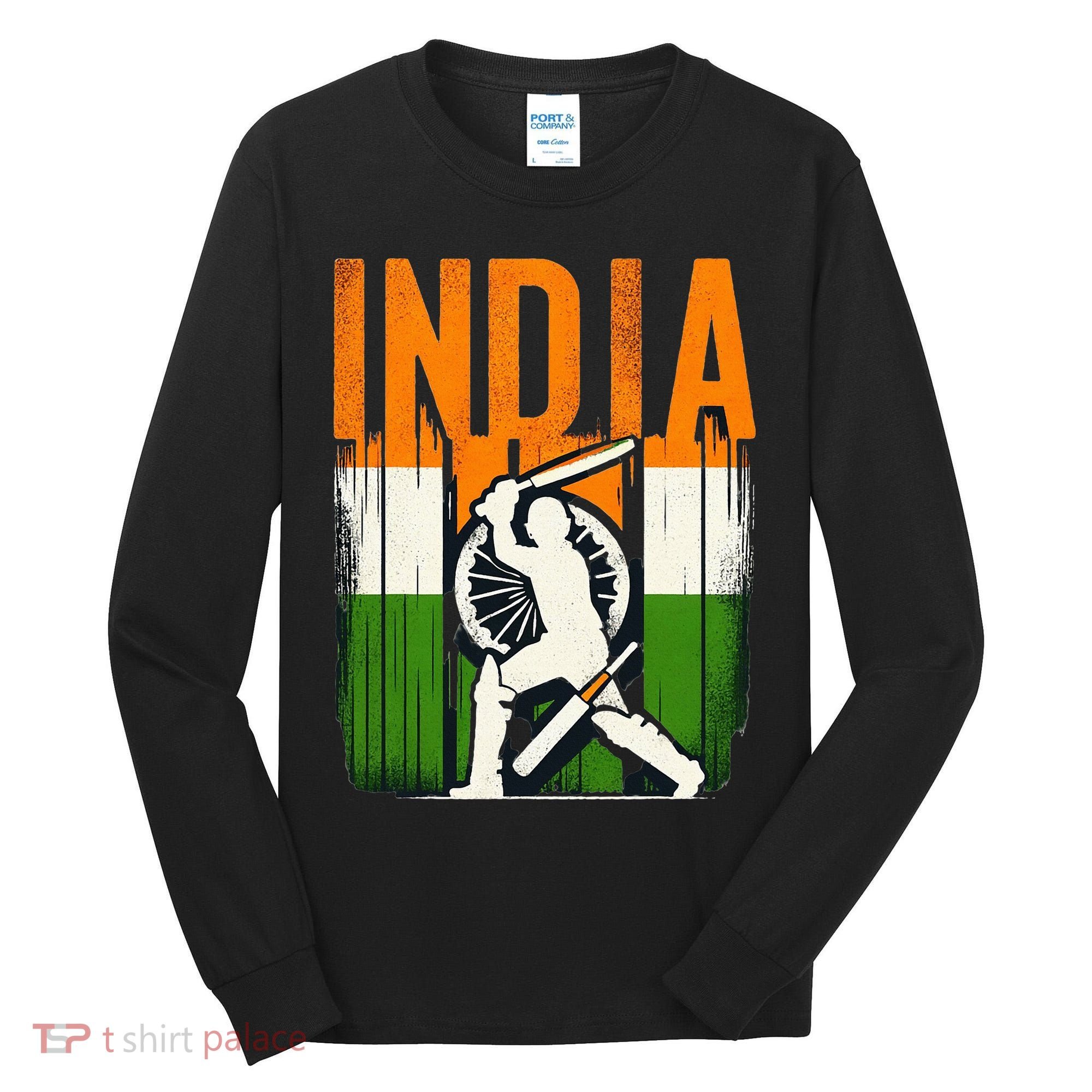 India Cricket Supporters Jersey Indian Cricket Fans Tall Long Sleeve Shirt