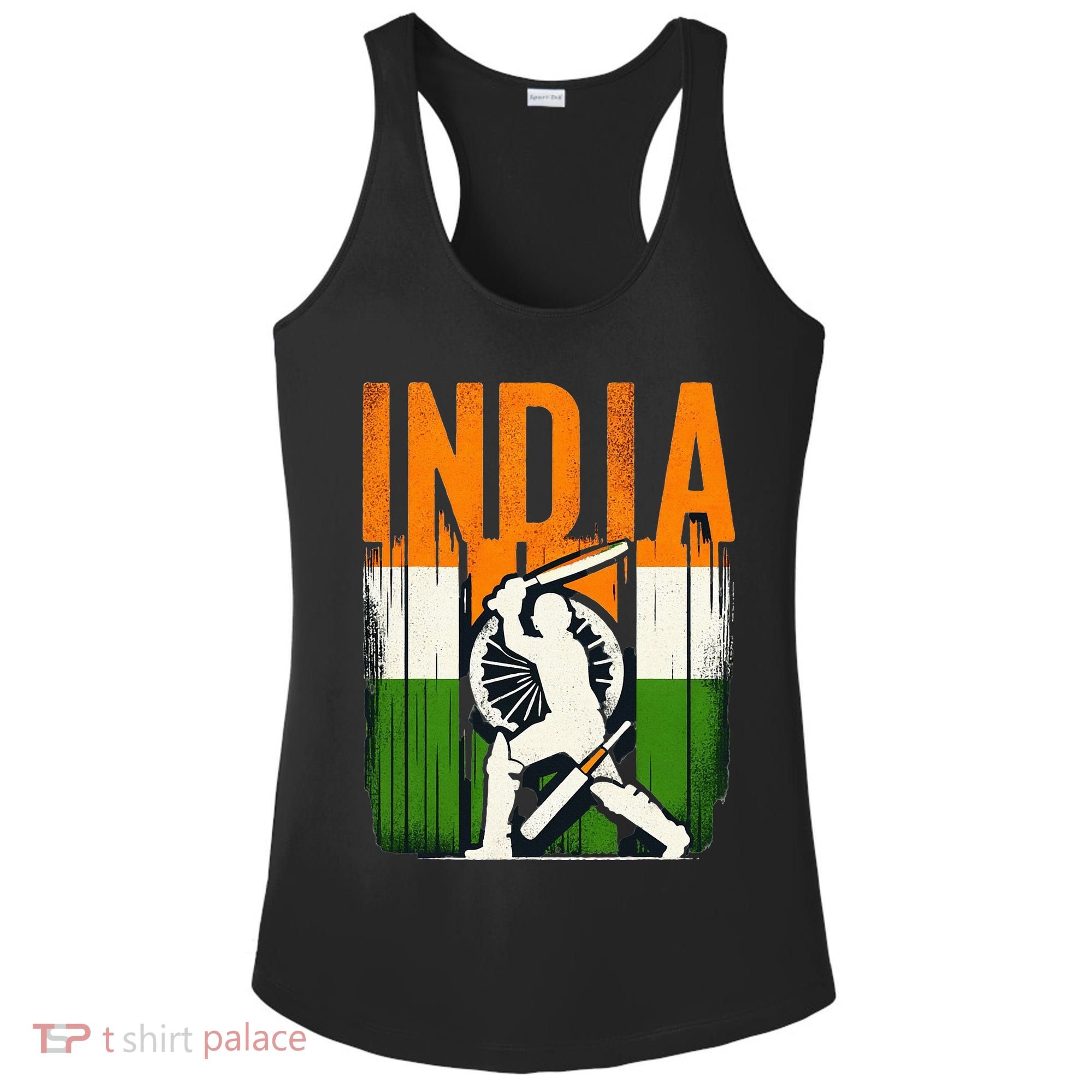 India Cricket Supporters Jersey Indian Cricket Fans Ladies PosiCharge Competitor Racerback Tank