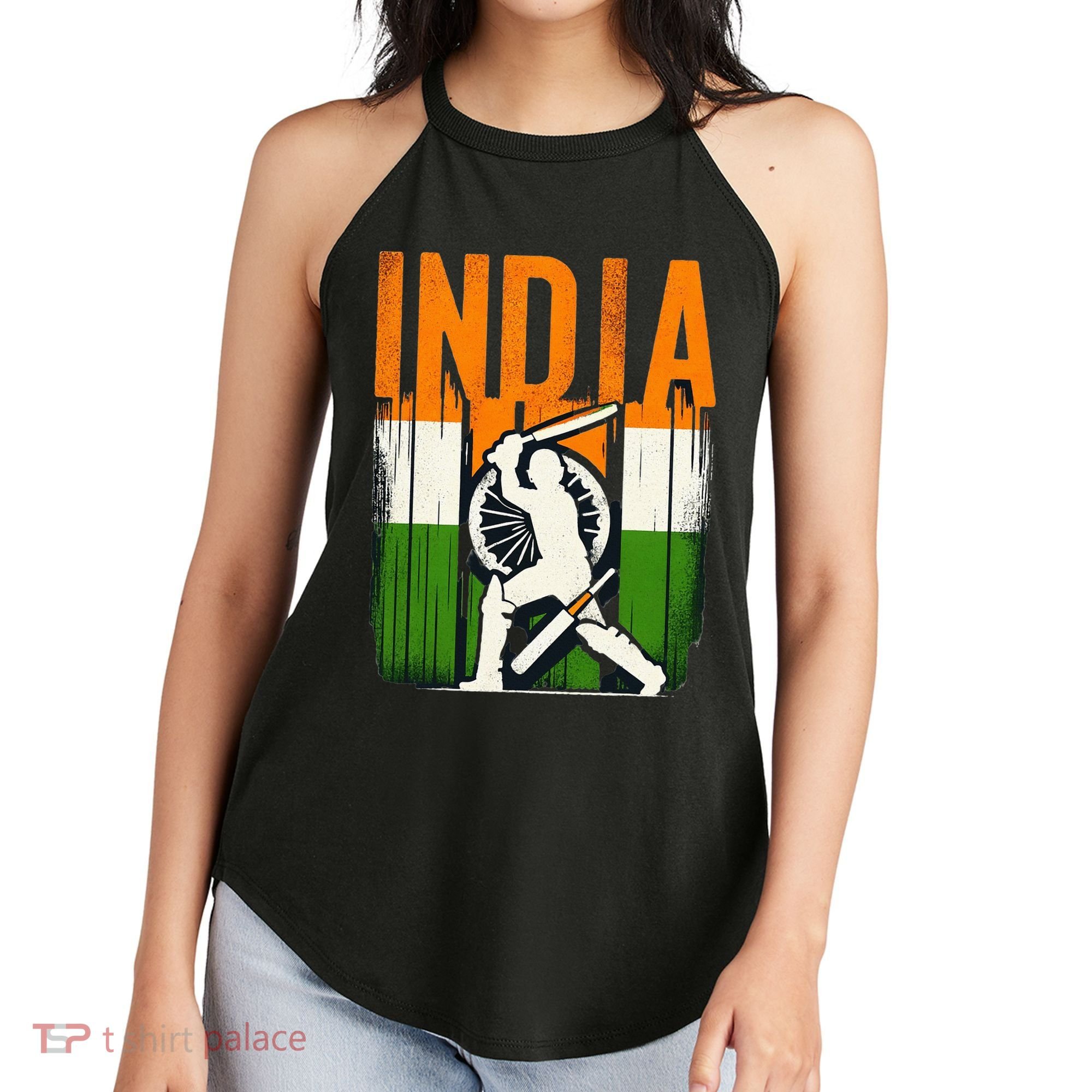 India Cricket Supporters Jersey Indian Cricket Fans Women's Perfect Tri Rocker Tank
