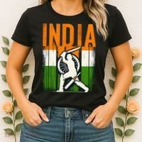 India Cricket Supporters Jersey Indian Cricket Fans Women's T-Shirt thumb 2