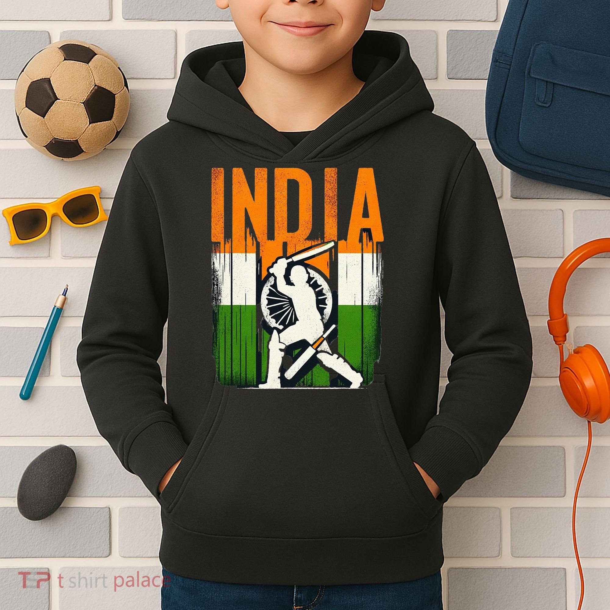 India Cricket Supporters Jersey Indian Cricket Fans Kids Hoodie
