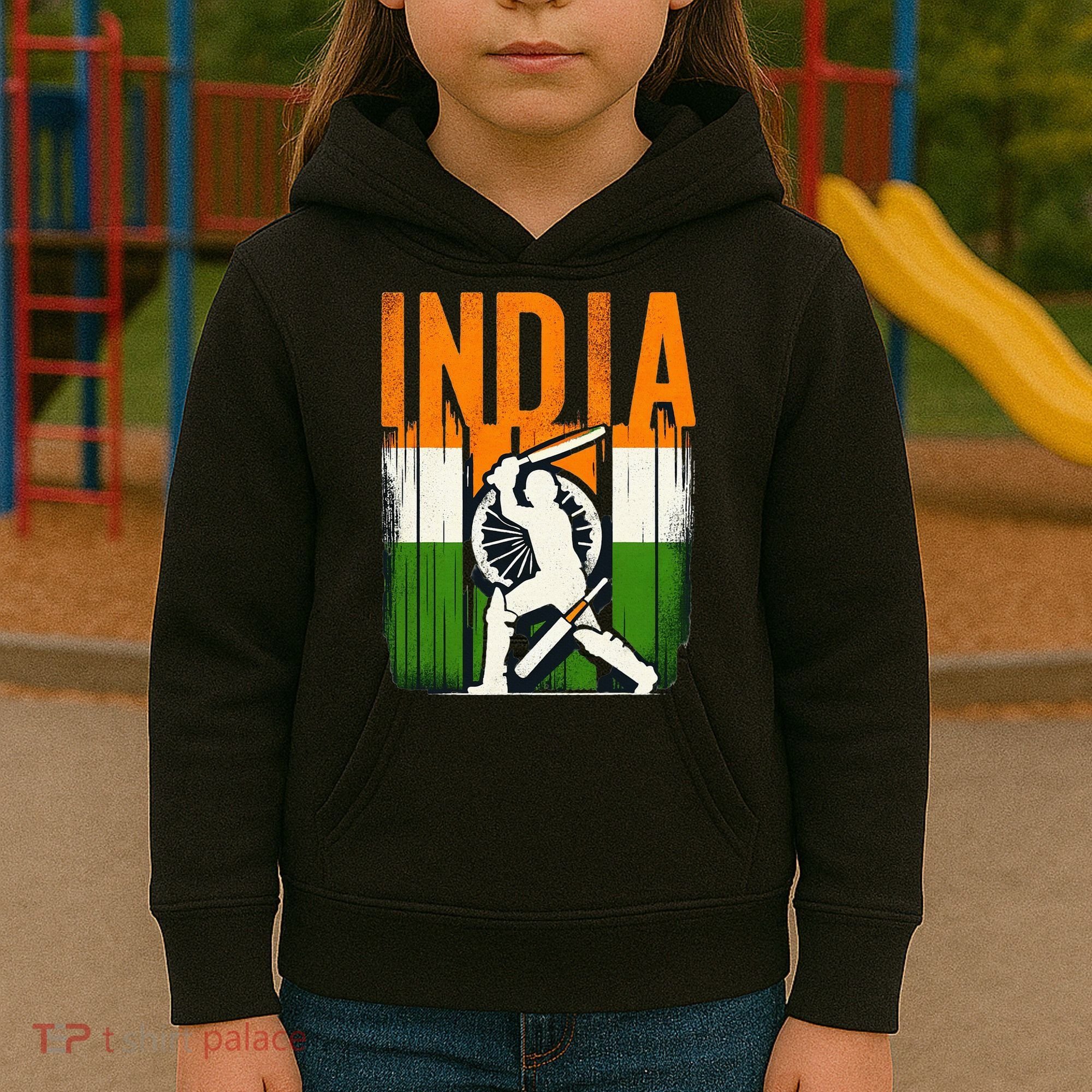 India Cricket Supporters Jersey Indian Cricket Fans Kids Hoodie