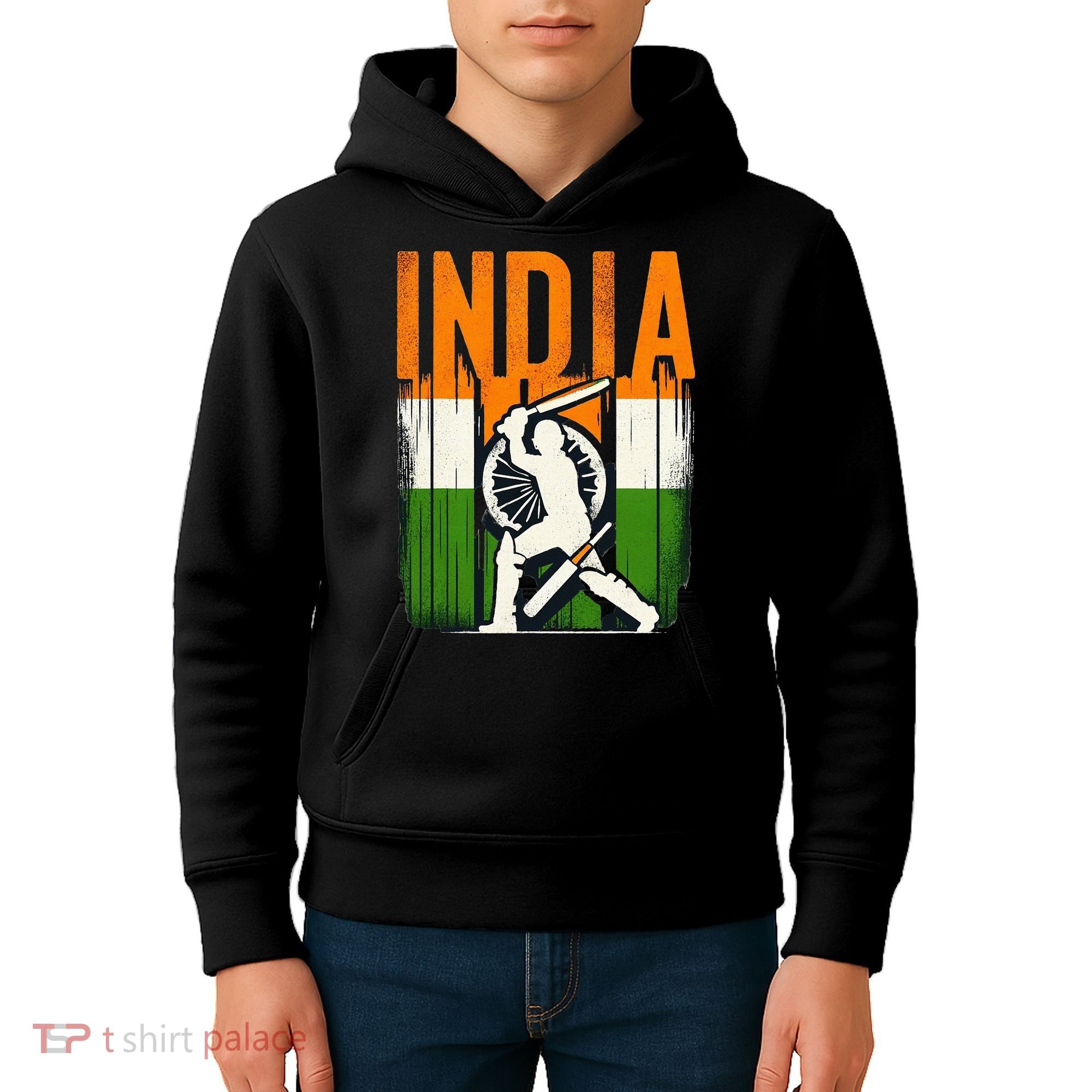 India Cricket Supporters Jersey Indian Cricket Fans Kids Hoodie