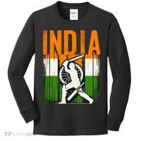 India Cricket Supporters Jersey Indian Cricket Fans Kids Long Sleeve Shirt thumb 0