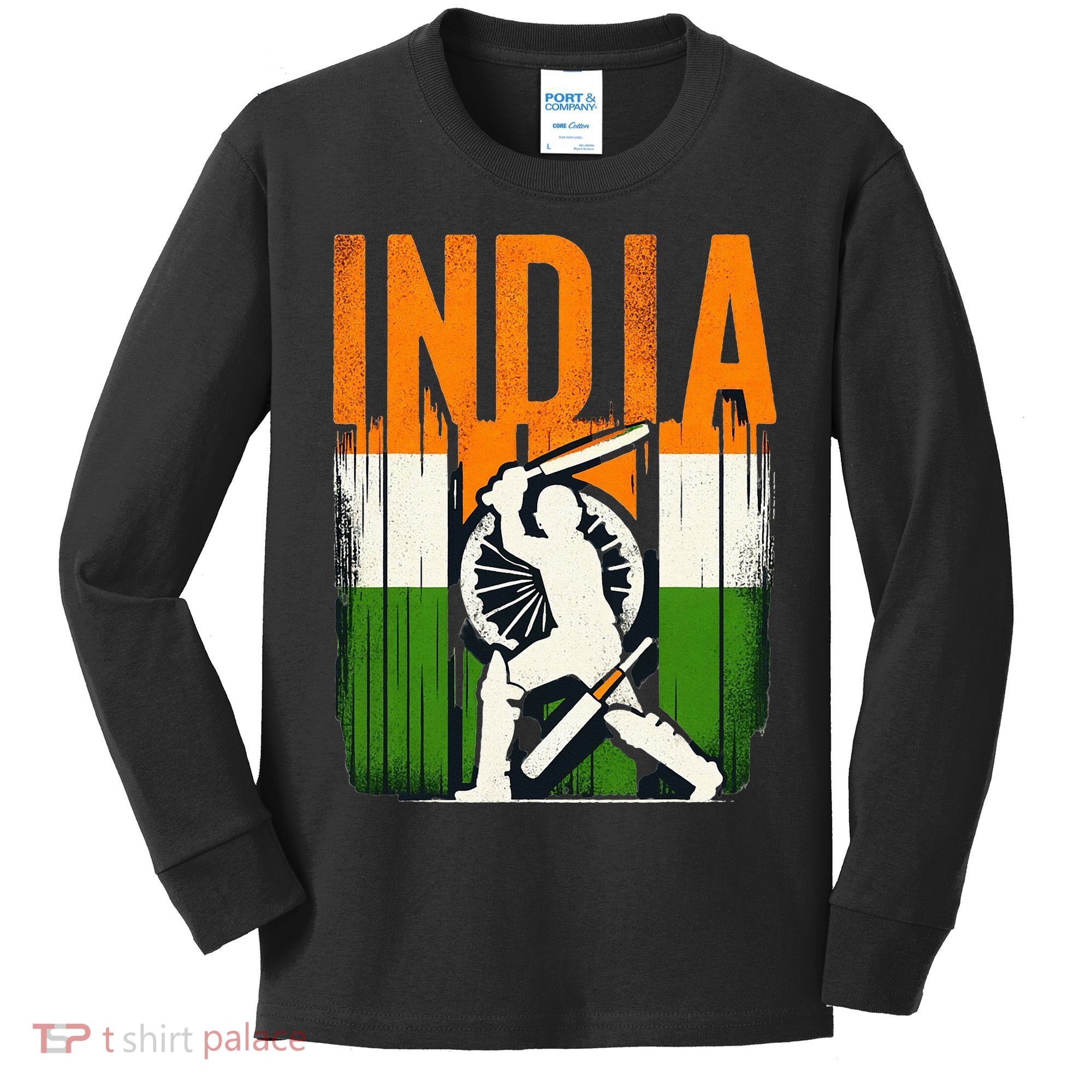 India Cricket Supporters Jersey Indian Cricket Fans Kids Long Sleeve Shirt