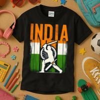 India Cricket Supporters Jersey Indian Cricket Fans Kids T-Shirt thumb 3