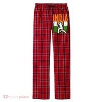 India Cricket Supporters Jersey Indian Cricket Fans Men's Flannel Plaid Pajama Pants thumb 0