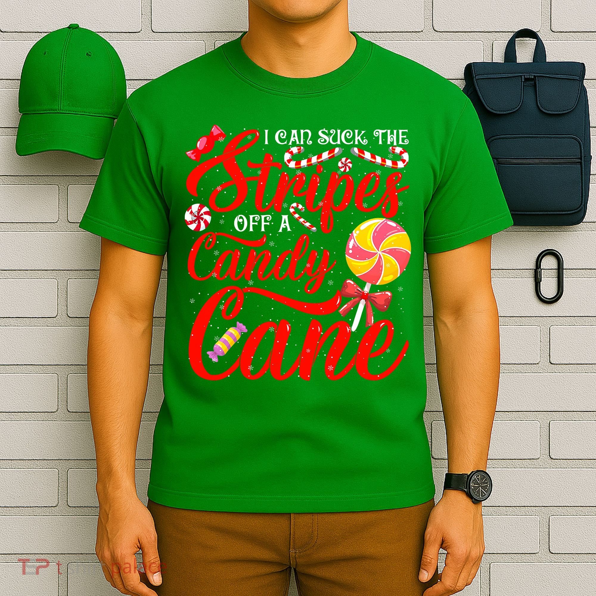 I Can Suck The Stripes Off A Candy Cane Christmas Naughty T-Shirt