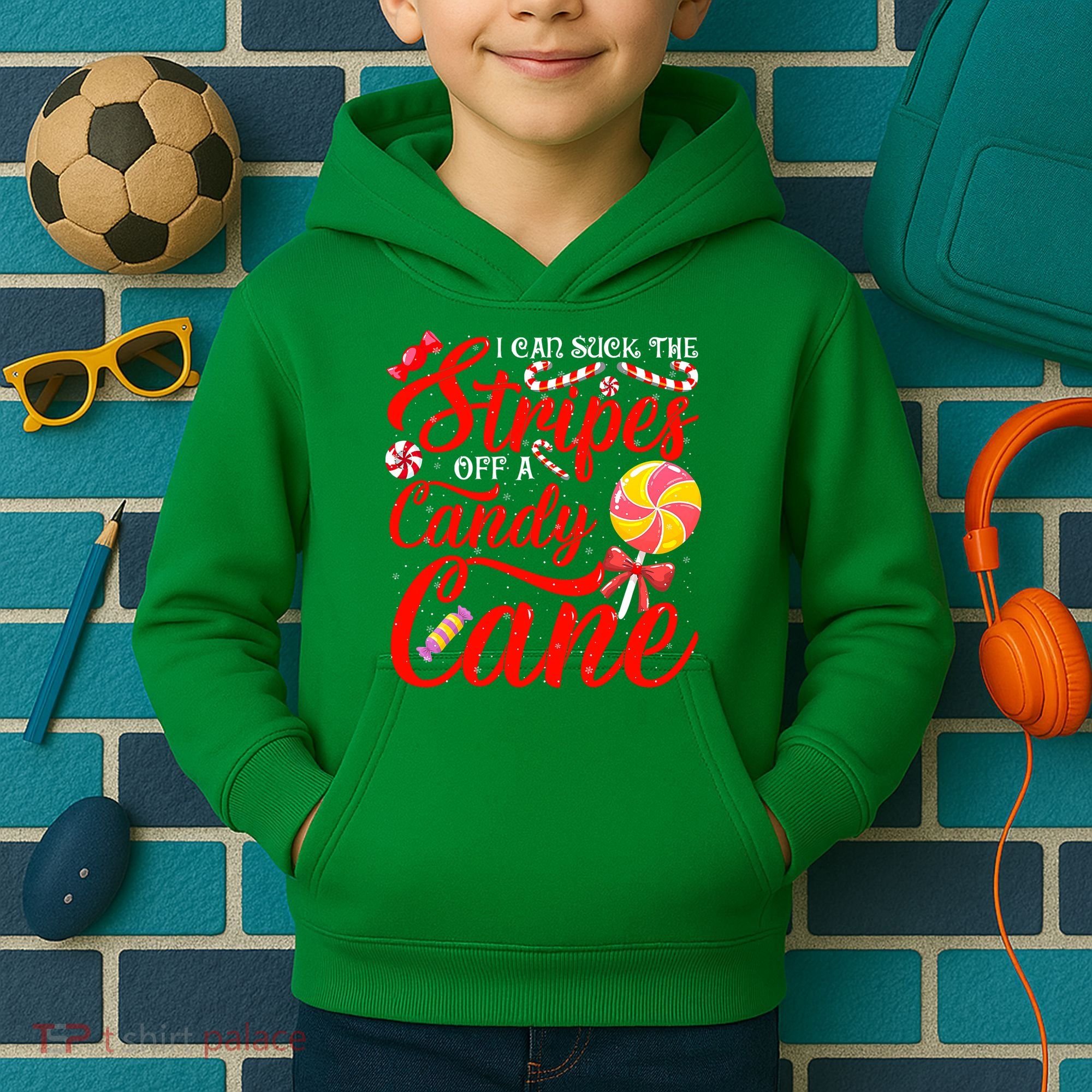 I Can Suck The Stripes Off A Candy Cane Christmas Naughty Kids Hoodie