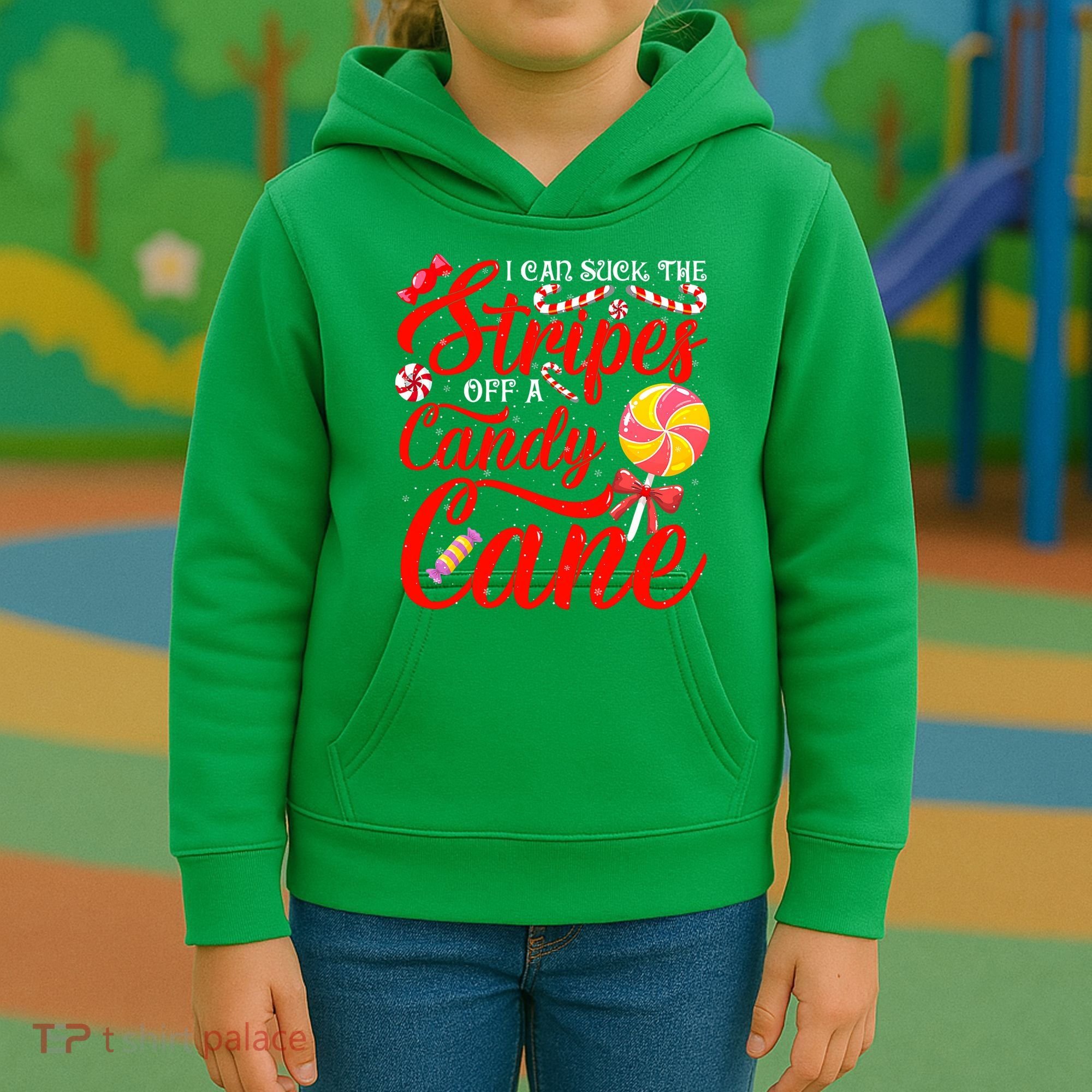I Can Suck The Stripes Off A Candy Cane Christmas Naughty Kids Hoodie