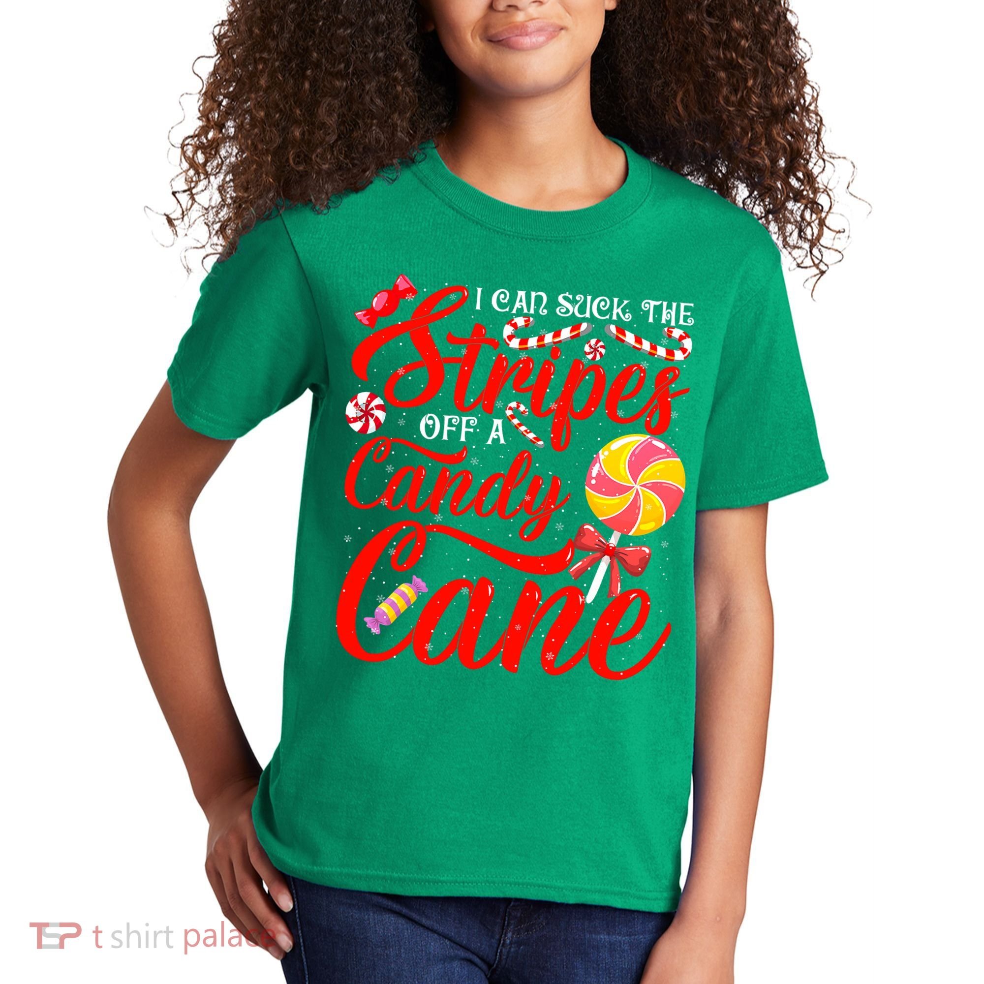 I Can Suck The Stripes Off A Candy Cane Christmas Naughty Kids T-Shirt