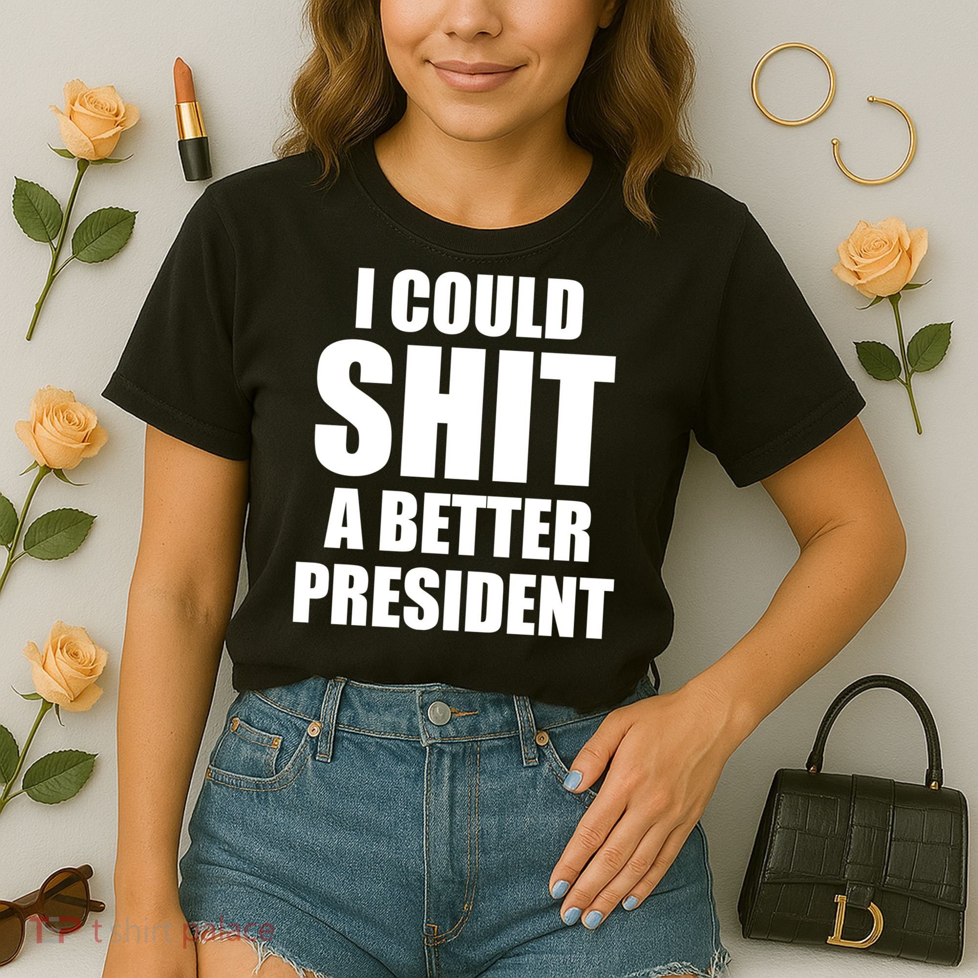 I Could Sh*t A Better President Funny Anti Biden Comfort Colors Boxy T-Shirt