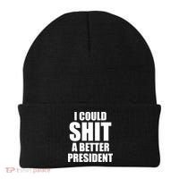 I Could Sh*t A Better President Funny Anti Biden Beanie thumb 0