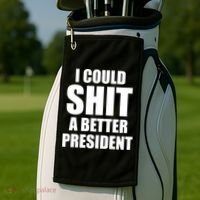 I Could Sh*t A Better President Funny Anti Biden Golf Towel thumb 2