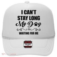 I Cant Stay Long. My Dog Is Waiting For Me Funny Dog Lover Gift Hat thumb 0