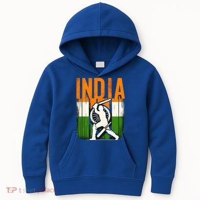 India Cricket Supporters Jersey  Indian Cricket Fans  Kids Hoodie