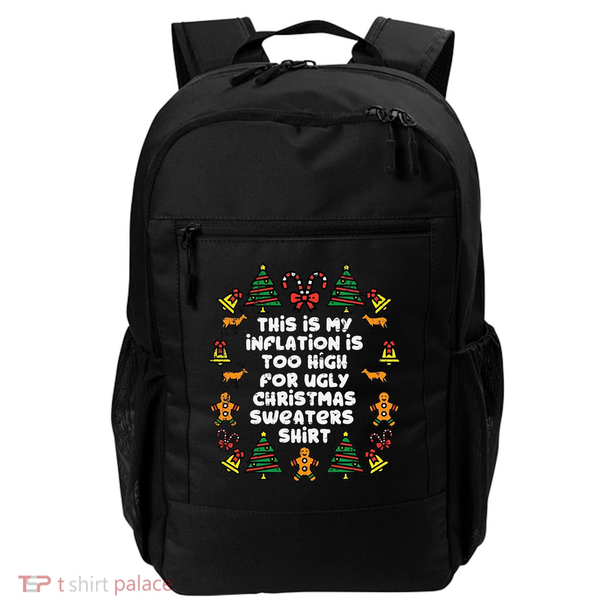 Inflation Christmas Sweaters Funny Xmas Backpack
