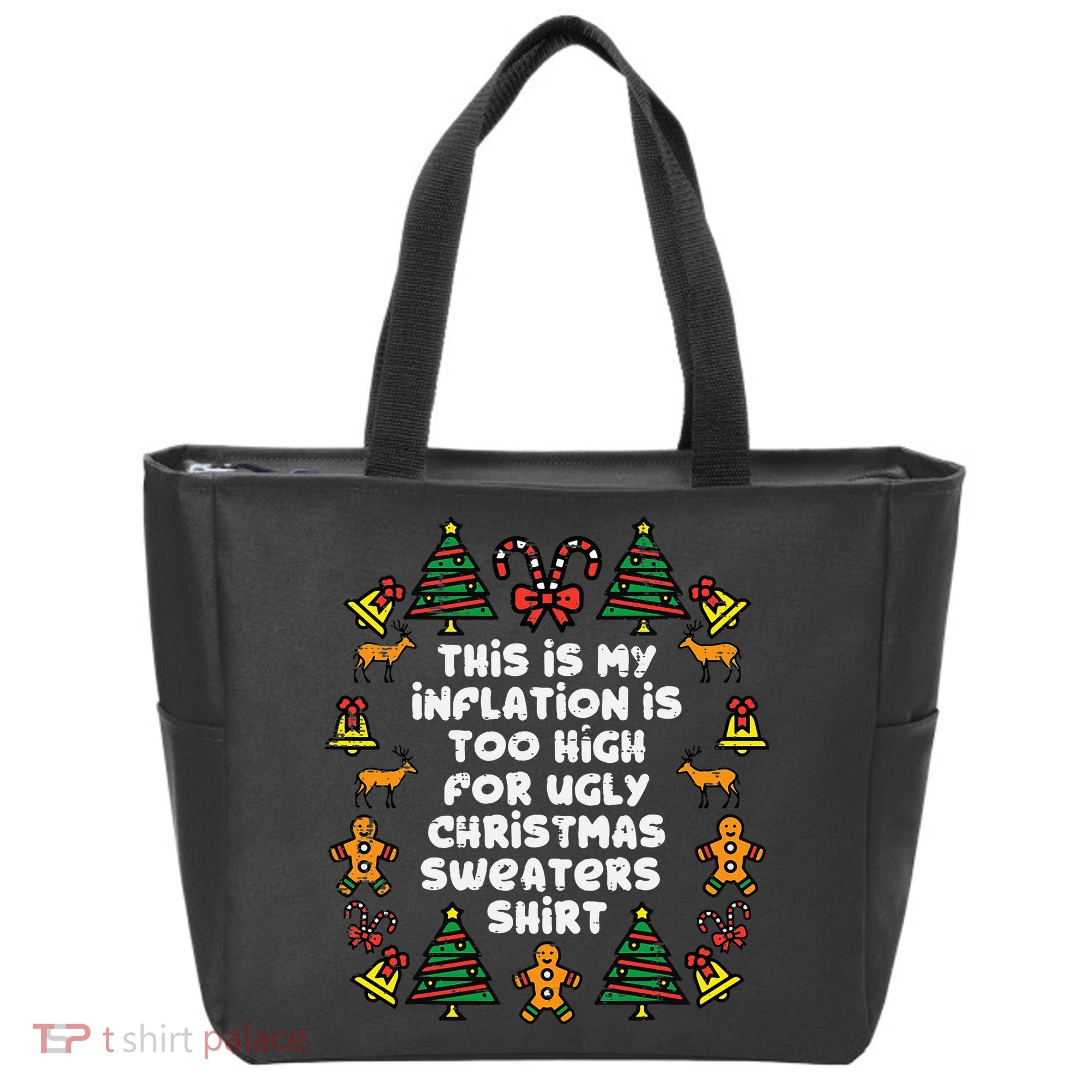 Inflation Christmas Sweaters Funny Xmas Tote Bag