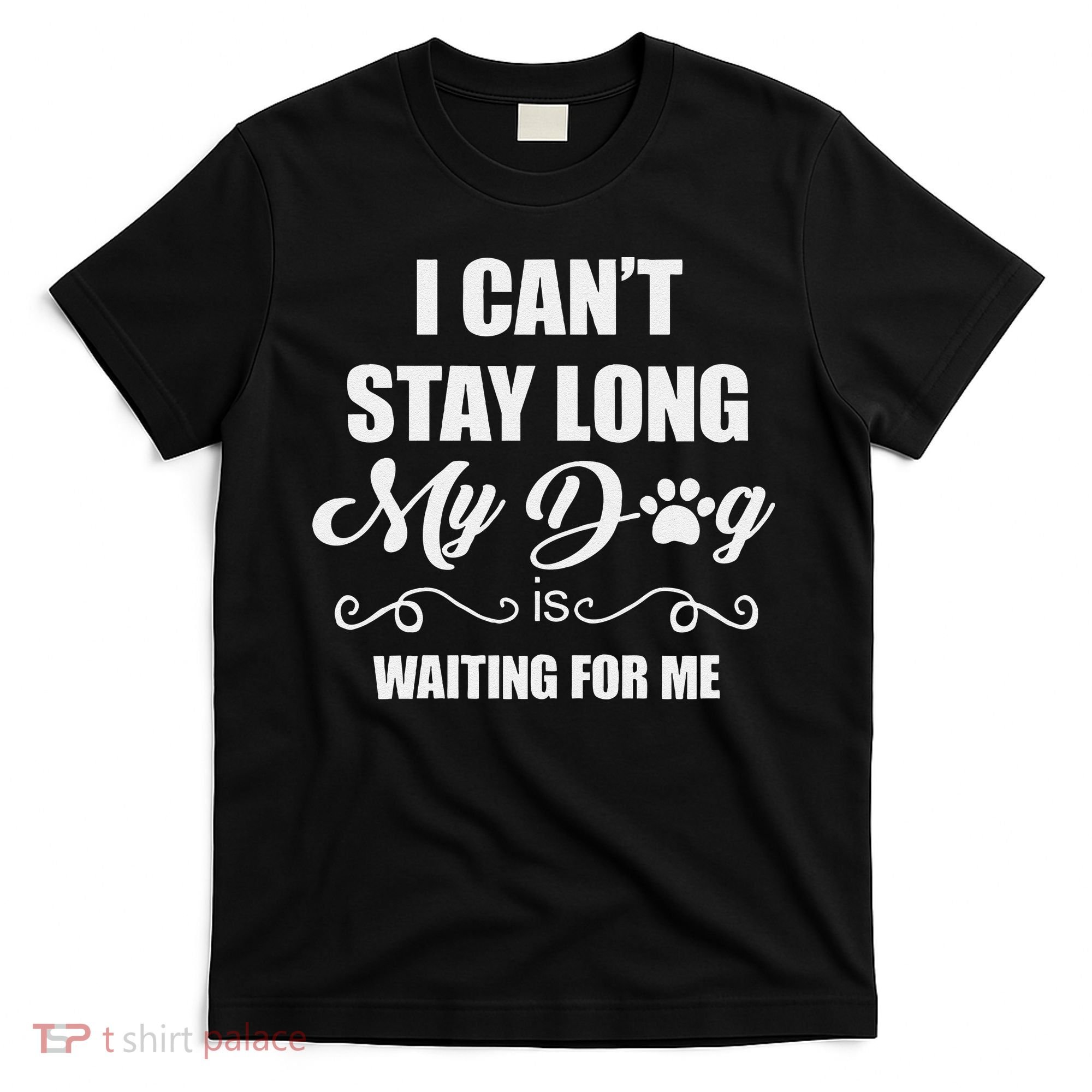 I CanT Stay Long. My Dog Is Waiting For Me Funny Dog Lover Gift T-Shirt