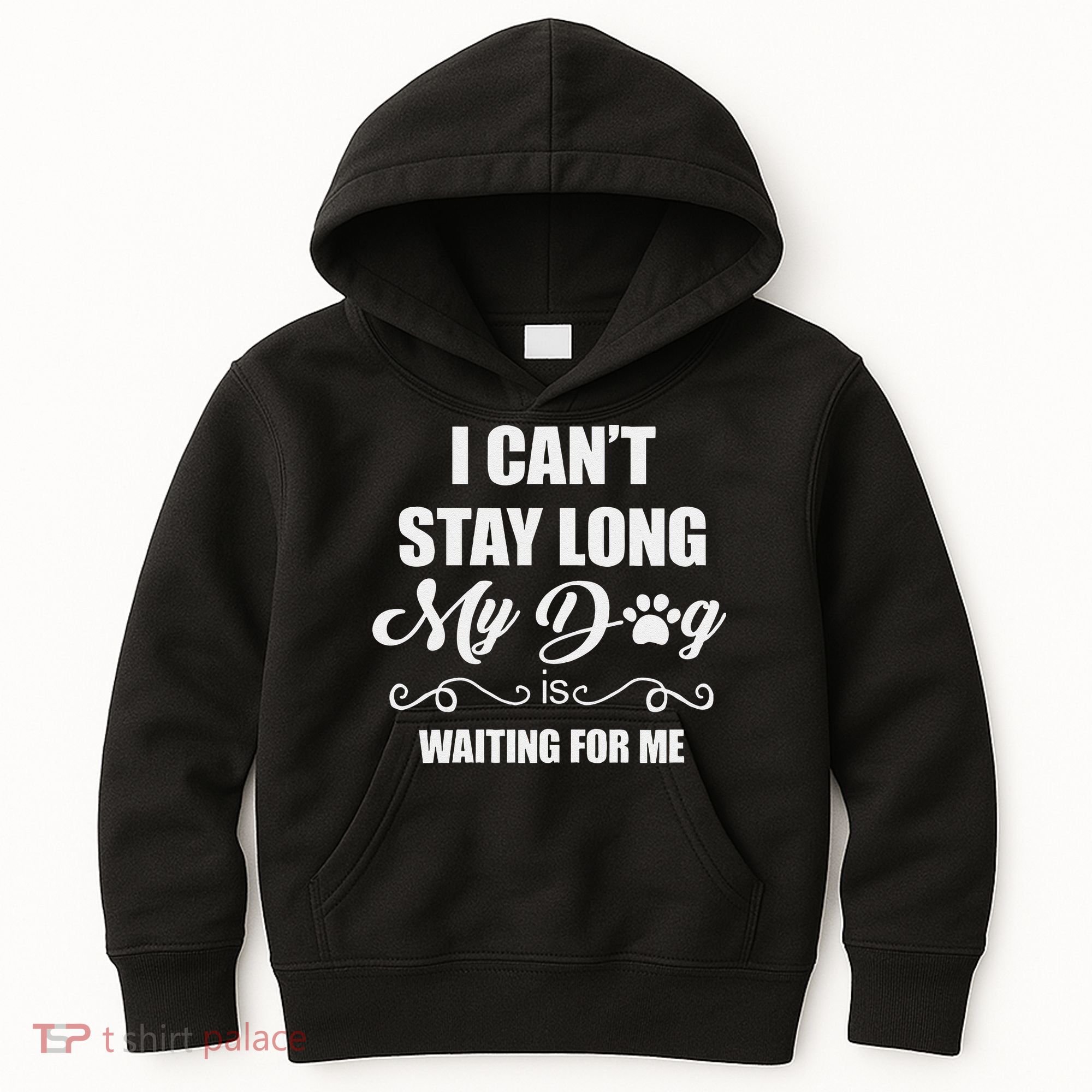 I CanT Stay Long. My Dog Is Waiting For Me Funny Dog Lover Gift Kids Hoodie